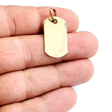 Load image into Gallery viewer, 10k yellow Gold solid dog tag Pendant charm shiny gift fine jewelry 3.5g