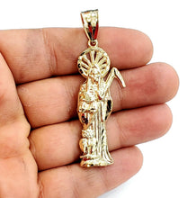 Load image into Gallery viewer, 10k yellow gold Santa Muerte holy death Pendant fine gift jewelry unisex 5.4g