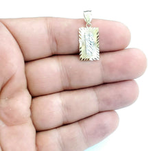 Load image into Gallery viewer, 10k two tone gold rectangular saint Jude juda pendant charm religious gift 1.3g