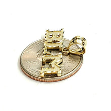 Load image into Gallery viewer, New 10k yellow gold BLM black lives matter pendant charm fine gift unisex 1.6g