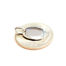 Load image into Gallery viewer, 14k white Gold solid tiny oval name tag engravable Pendant charm shiny gift 1.6g