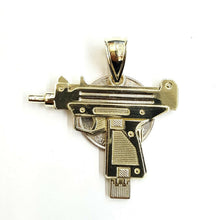 Load image into Gallery viewer, New 10k yellow Gold solid Uzi machine gun Pendant charm fine jewelry unisex 5.9g
