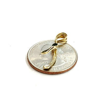 Load image into Gallery viewer, New 10k yellow Gold solid wishbone pendant lucky good luck fine gift jewelry 1g