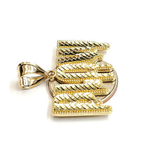 Load image into Gallery viewer, New 10k yellow Gold BLOW word Pendant diamond cut fine jewelry unisex gift 5.3g