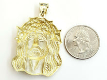 Load image into Gallery viewer, 10k yellow gold jesus face head pendant charm fine religious gift jewelry 8.2g