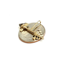 Load image into Gallery viewer, New 14k Yellow Gold Dumbbell weight lifter Pendant charm gift fine jewelry 2.3g