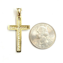 Load image into Gallery viewer, New 10k yellow gold nugget cross pendant charm fine jewelry religious gift 1.9g