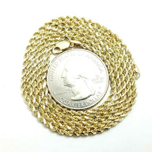 Load image into Gallery viewer, New 10K yellow gold 2mm hollow rope chain Necklace fine gift jewelry 4.3g 24"