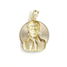 Load image into Gallery viewer, 10k yellow gold Jesus Malverde Narco saint Sinaloa pendant charm fine gift 2.4g