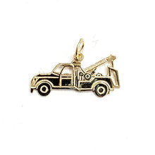 Load image into Gallery viewer, New 14k yellow Gold tow truck car Pendant charm gift fine jewelry 1g