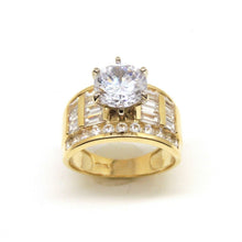 Load image into Gallery viewer, 14k yellow Gold woman's engagement ring with round cut cubic zirconia size 7