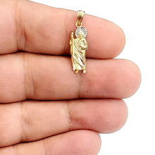Load image into Gallery viewer, New 14k solid Gold two tone saint Jude juda Pendant charm fine gift jewelry 0.9g