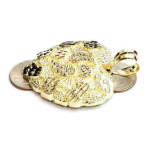 Load image into Gallery viewer, New 10k yellow gold nugget big heart pendant charm fine gift women jewelry 22.8g