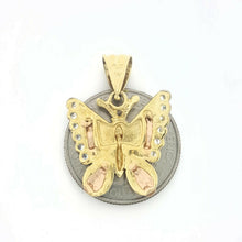 Load image into Gallery viewer, New 14k tri color solid Gold butterfly full body Pendant charm gift jewelry 4.2g