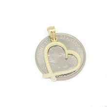 Load image into Gallery viewer, New 14k 2 color Gold heart Pendant charm fine jewelry love gift for her 1.1g