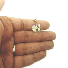 Load image into Gallery viewer, 14k yellow Gold horseshoe Pendant cubic zirconia lucky gift fine jewelry 2.2g