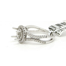 Load image into Gallery viewer, 0.39Ct Natural Diamond 14k White Gold Semi Mount halo Ring round center size 6.5