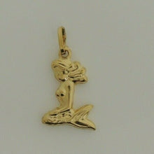 Load image into Gallery viewer, 14k yellow Gold hollow full body mermaid Pendant charm fine gift jewelry 1.4g