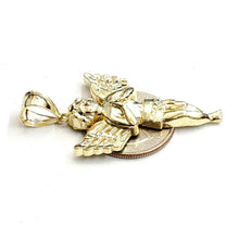 Load image into Gallery viewer, New 10k yellow Gold full body angel diamond cut Pendant charm fine jewelry 4.9g