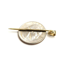 Load image into Gallery viewer, 14k yellow Gold solid 3D Toothpick Pendant charm Unisex gift fine jewelry 1.1g