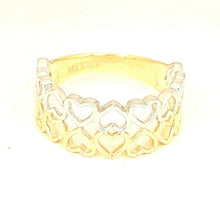Load image into Gallery viewer, New 14k Gold woman's heart band ring two tone fine gift jewelry for women size 7