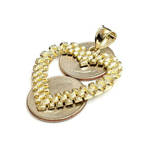 Load image into Gallery viewer, New 10k yellow gold heart pendant charm love Amor fine gift women jewelry 5.1g