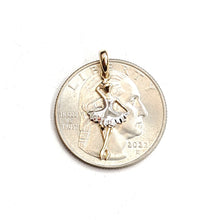 Load image into Gallery viewer, 14k two tone Gold ballerina dancer Pendant gift for her fine jewelry gift 0.8g