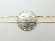 Load image into Gallery viewer, Brand New 14K Yellow Gold Square Box Chain Necklace fine gift jewelry 2.5g 24"