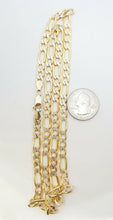 Load image into Gallery viewer, 10K two-tone Gold hollow Figaro Link Chain 5.85mm fine gift jewelry 24" 14.7g