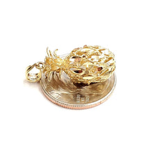 Load image into Gallery viewer, New 14k yellow gold pineapple 3D diamond cut fruit pendant charm fine jewelry 3.9g