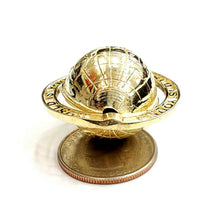 Load image into Gallery viewer, New 10k yellow gold 3D Spinning round globe planet earth world map pendant 15.8g
