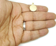 Load image into Gallery viewer, 14k yellow gold round Jesus pendant charm gift religious fine jewelry 0.63" 1.2g
