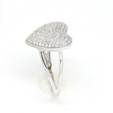 Load image into Gallery viewer, 0.50Ct Natural Diamond In 14k white Gold Women's heart Ring fine gift Size 7.25