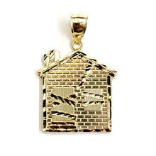 Load image into Gallery viewer, New 10k yellow gold trap house pendant charm diamond cut gift fine jewelry 5g
