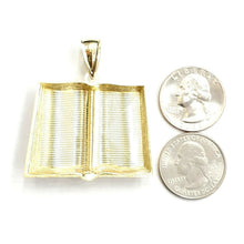 Load image into Gallery viewer, 10k yellow gold lord's prayer book our father bible verse pendant jewelry 13.5g