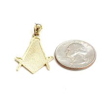 Load image into Gallery viewer, 10k yellow Gold Freemason Masonic Pendant charm gift religious jewelry 2.8g