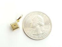 Load image into Gallery viewer, 14k yellow Gold 3D hollow dice Pendant charm gamble gift sport fine jewelry 0.9g