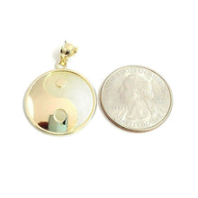 Load image into Gallery viewer, 10k solid yellow Gold yin ying yang taoist symbol Pendant jewelry 0.96" 3.1g