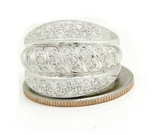 Load image into Gallery viewer, 0.90ct Genuine diamond 14k White Gold Women Ring wide band fine jewelry Size 7