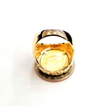 Load image into Gallery viewer, 14K Gold nugget coin ring size 10.5 14.4g 5 dollar 1/10 oz 22k American Eagle