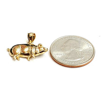 Load image into Gallery viewer, New 14k yellow Gold Pig full body animal Pendant charm fine jewelry 2.2g