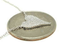 Load image into Gallery viewer, 14k white Gold 0.21Ct Diamond heart necklace gift for her 18" adjustable chain