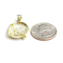 Load image into Gallery viewer, New 10k solid yellow Gold Chief face head Pendant diamond cut fine jewelry 2.4g