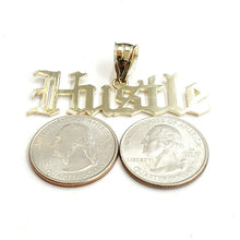 Load image into Gallery viewer, New 10k yellow Gold Hustle word Pendant charm polished shiny fine jewelry 6.3g