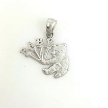 Load image into Gallery viewer, New 14k white Gold baby teddy bear Pendant charm gift fine jewelry unisex 1.3g
