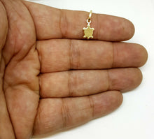 Load image into Gallery viewer, New 14k yellow gold hollow tiny turtle full body pendant fine gift jewelry 0.5g