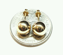 Load image into Gallery viewer, 14k yellow Gold 8mm hollow ball earrings screw back fine gift jewelry for female