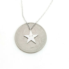 Load image into Gallery viewer, 14k white Gold 0.09Ct Diamond star necklace gift for her 18" adjustable chain