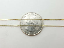 Load image into Gallery viewer, New 14K Yellow Gold 0.75mm Square Box Chain Necklace fine gift jewelry 2.4g 22"