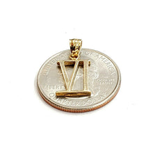 Load image into Gallery viewer, New 14KT Yellow Gold Solid Roman number 6 Pendant charm gift Fine Jewelry 1.2g